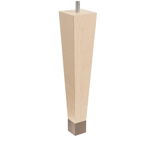 Designs Of Distinction 9" Square Tapered Leg with bolt and 1" Flat Black Ferrule - Hardwood 01241009MAWR6 - main